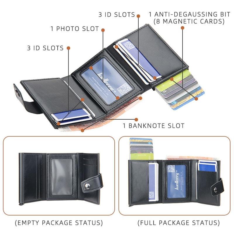 RFID Blocking PopUp Card Wallet Slim Aluminum Card Holder With Secure Snap Closure 4