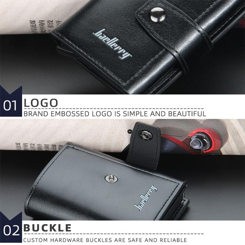 RFID Blocking PopUp Card Wallet Slim Aluminum Card Holder With Secure Snap Closure 5