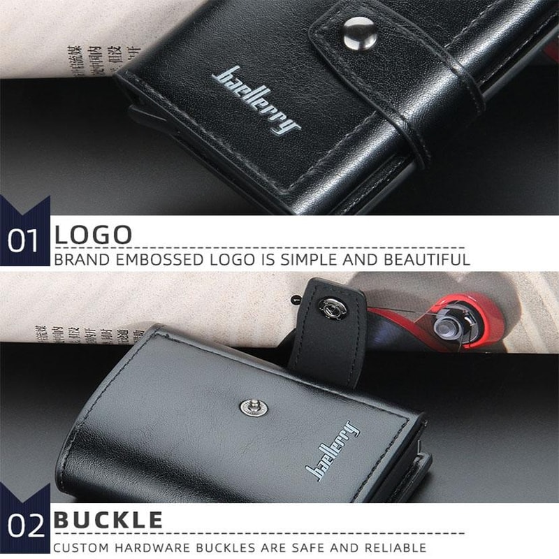 RFID Blocking PopUp Card Wallet Slim Aluminum Card Holder With Secure Snap Closure 5