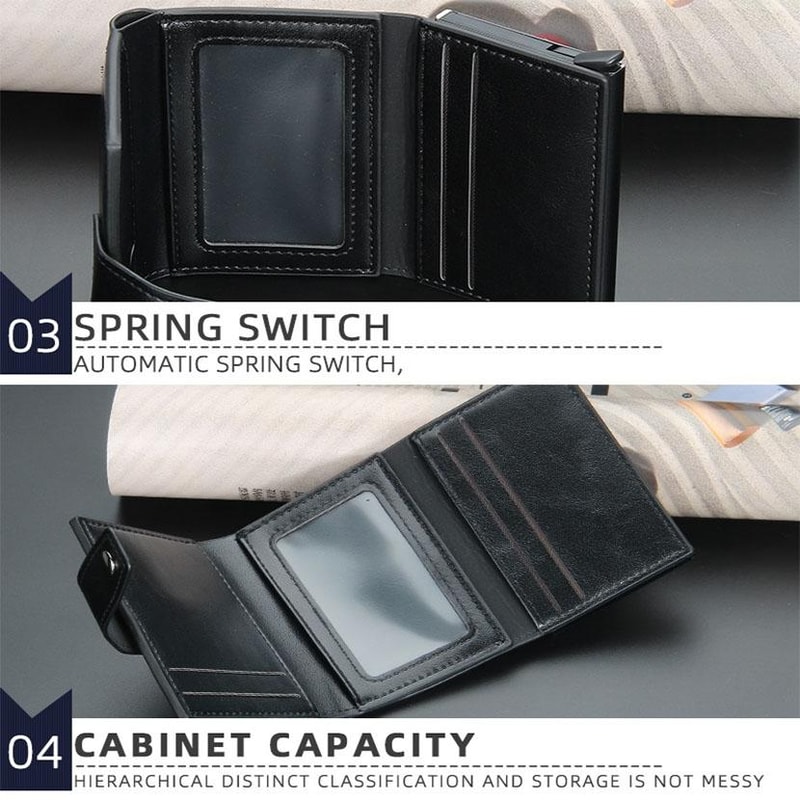 RFID Blocking PopUp Card Wallet Slim Aluminum Card Holder With Secure Snap Closure 6