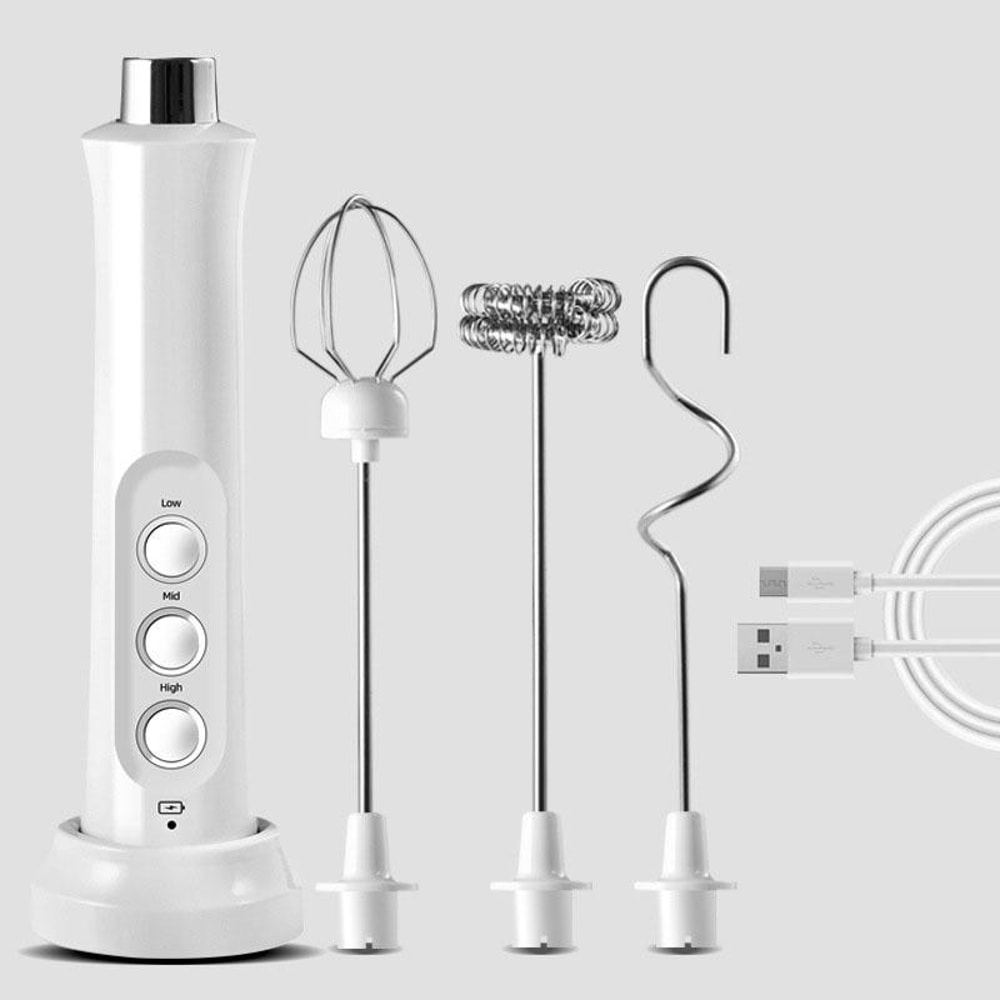 Rechargeable Handheld Milk Frother & Electric Whisk Mixer USB Charging Mini Baking Stirrer