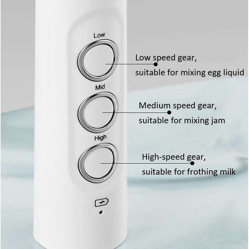 Rechargeable Handheld Milk Frother & Electric Whisk Mixer USB Charging Mini Baking Stirrer