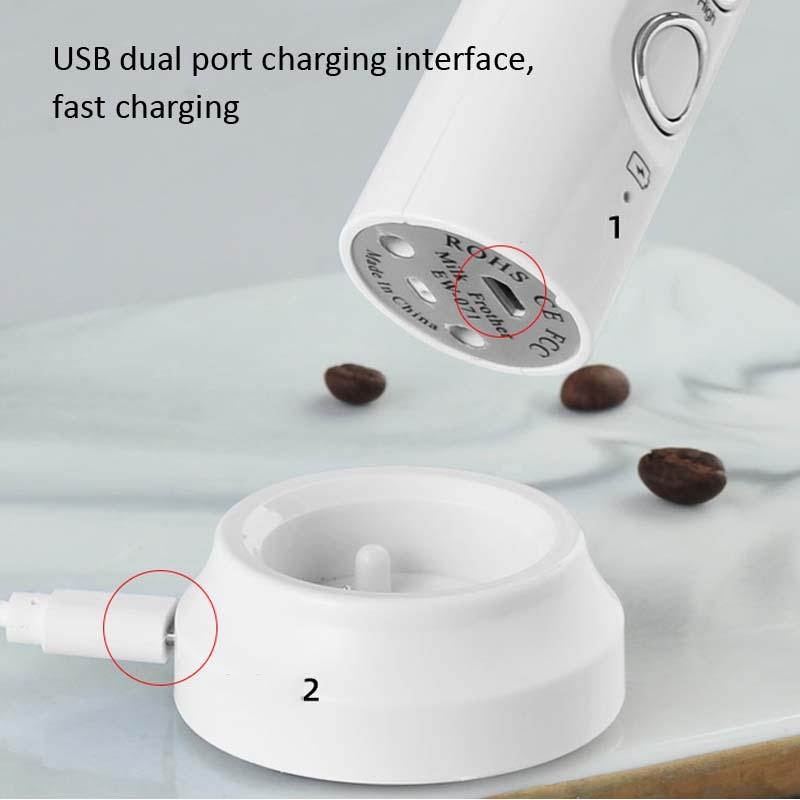 Rechargeable Handheld Milk Frother & Electric Whisk Mixer USB Charging Mini Baking Stirrer