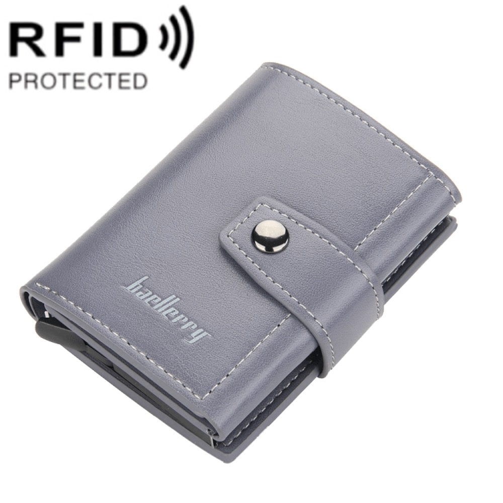 RFID Blocking PopUp Card Wallet Slim Aluminum Card Holder With Secure Snap Closure 10