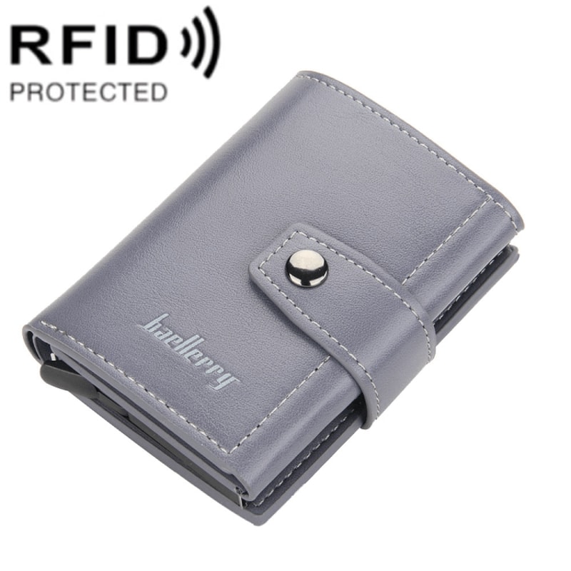 RFID Blocking PopUp Card Wallet Slim Aluminum Card Holder With Secure Snap Closure 10