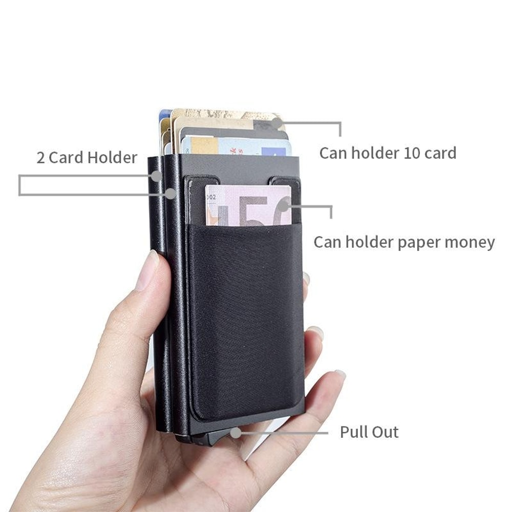 RFID Blocking Aluminum Wallet PopUp Card Holder Slim Secure Credit Card Case 3