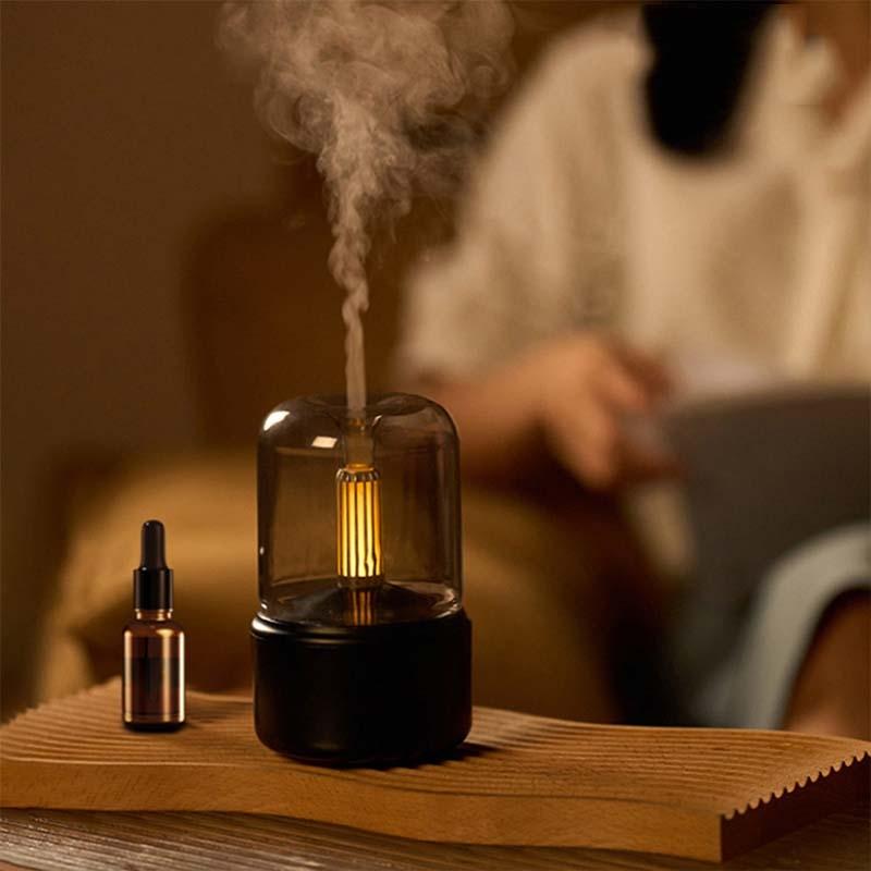 Flame Glow Candlelight Diffuser USB Night Light Humidifier With Essential Oil Aroma 0