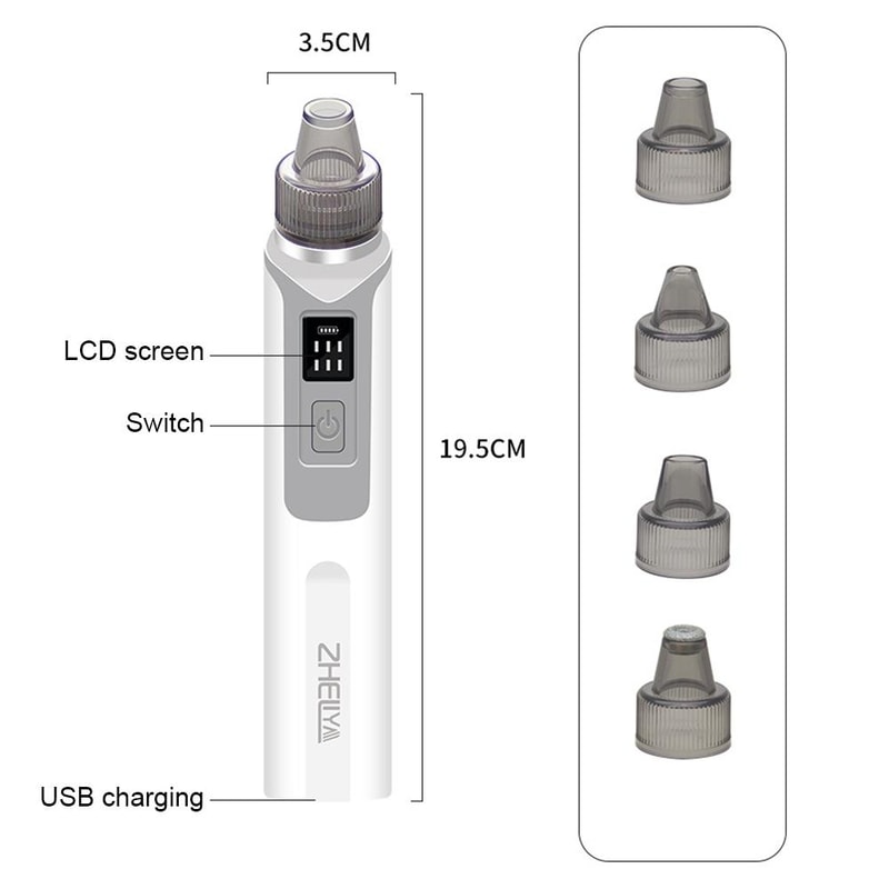 peed Electric Blackhead Remover Vacuum with LCD Display Facial Pore Cleaning Device