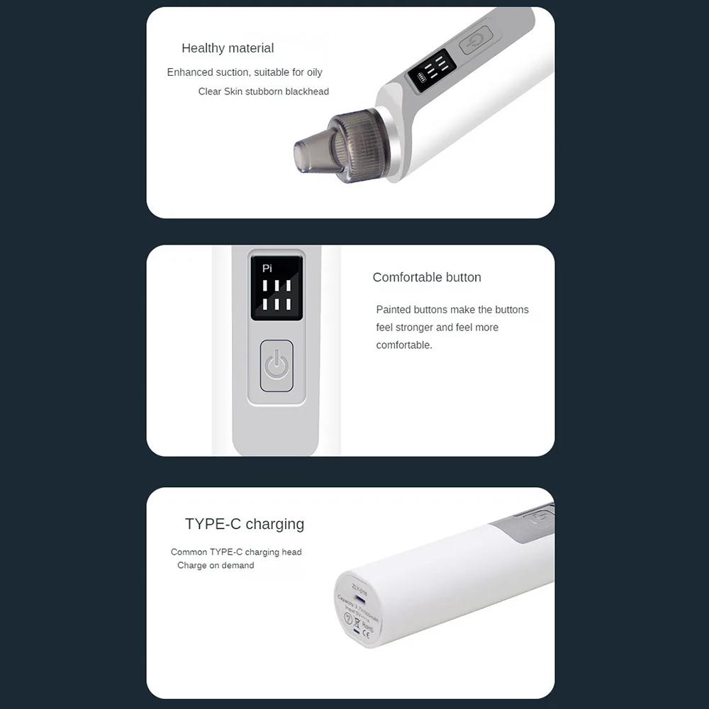 peed Electric Blackhead Remover Vacuum with LCD Display Facial Pore Cleaning Device