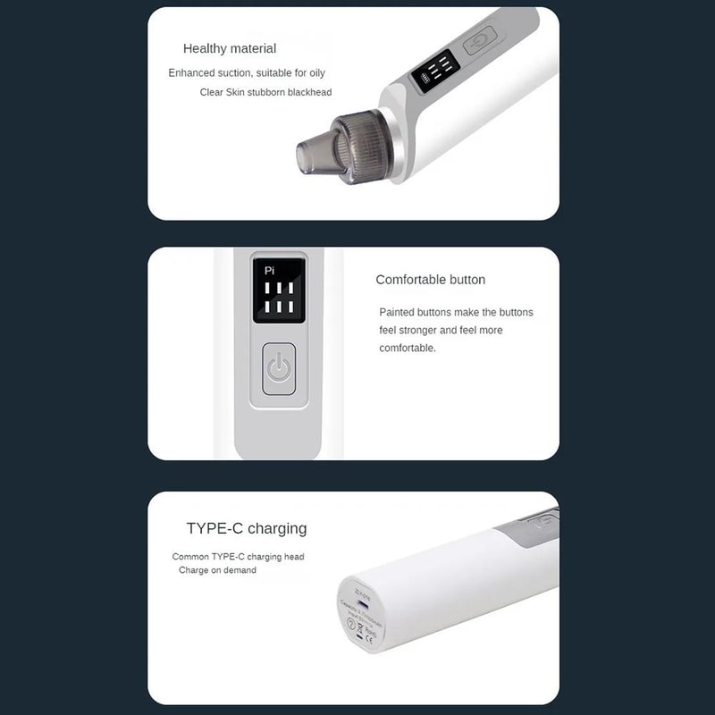 peed Electric Blackhead Remover Vacuum with LCD Display Facial Pore Cleaning Device