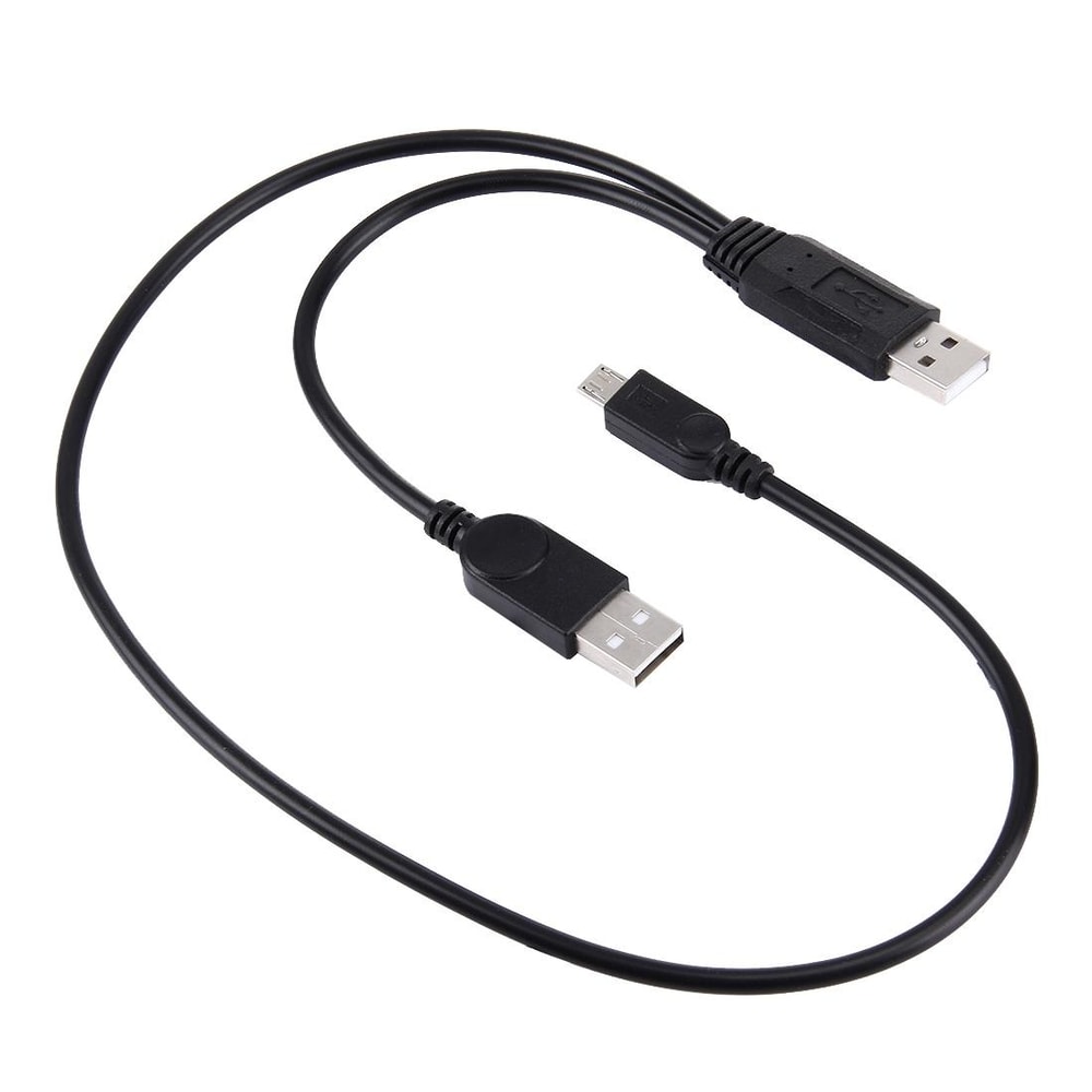 2 In 1 Micro USB Charging Cable Compact Dual USB Data Cable For Travel Everyday Use 0