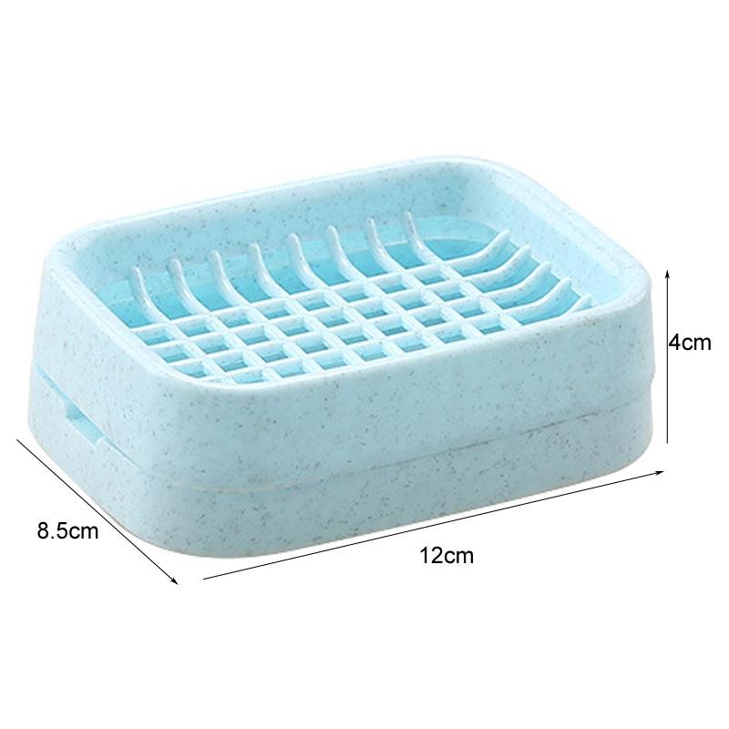 Dual Layer Soap Dish With Drain Plastic Soap Saver Holder 4