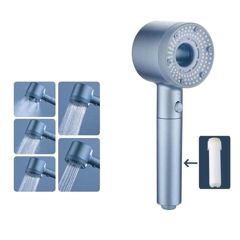 High Pressure Filtered Shower Head With 5 Spray Modes And Water Saving Stop Button 10