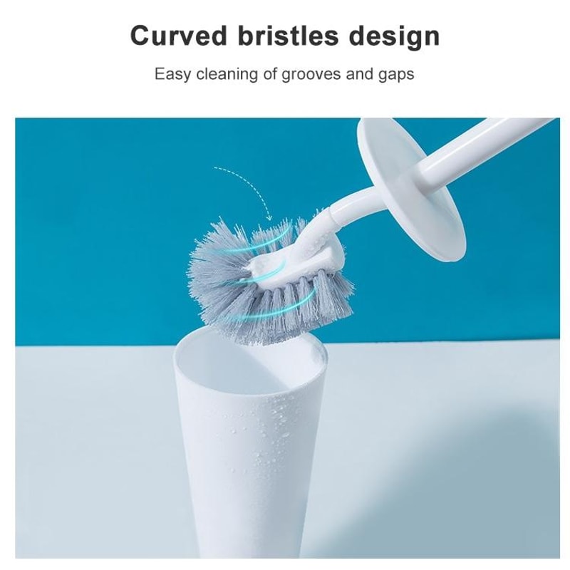 Long Handle Soft Toilet Cleaning Brush Set For Bathroom 2