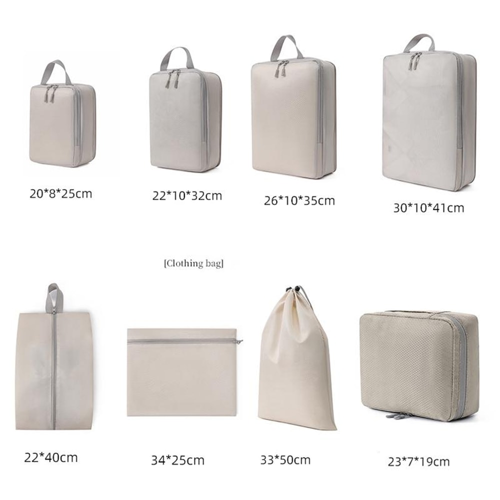 8 In 1 Compression Packing Cubes Set Expandable Travel Organizer Bags For Smart Luggage Storage 1