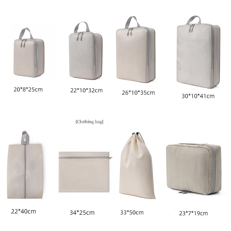 8 In 1 Compression Packing Cubes Set Expandable Travel Organizer Bags For Smart Luggage Storage 1