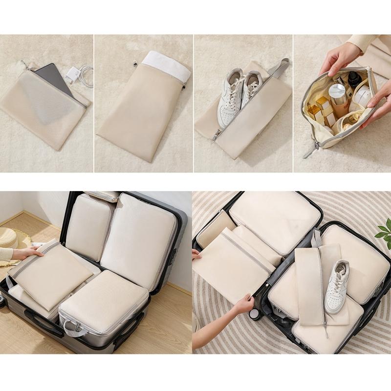 8 In 1 Compression Packing Cubes Set Expandable Travel Organizer Bags For Smart Luggage Storage 6
