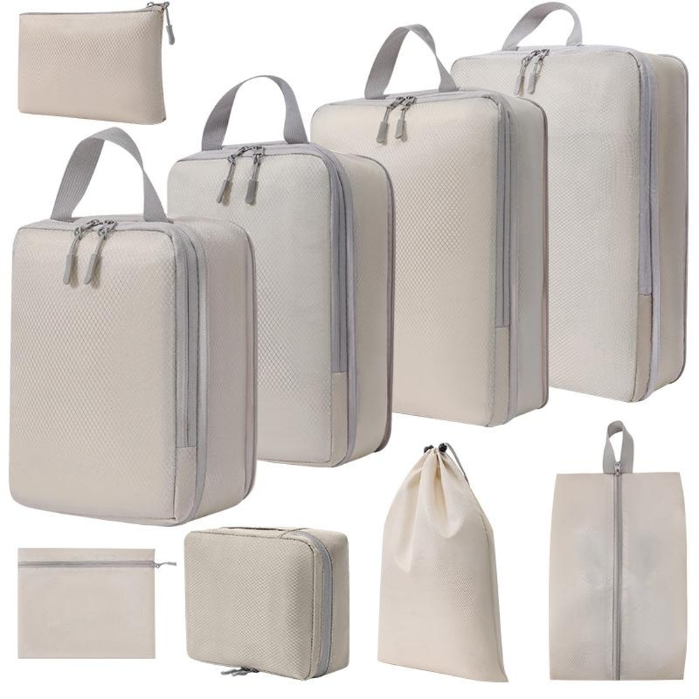 8 in 1 Compression Packing Cubes Set, Expandable Travel Organizer Bags for Smart Luggage Storage