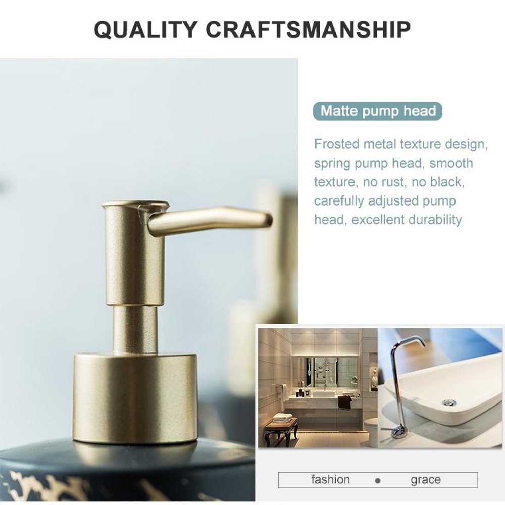 Ceramic Soap Dispenser Refillable Bathroom Shower Gel Bottle 3