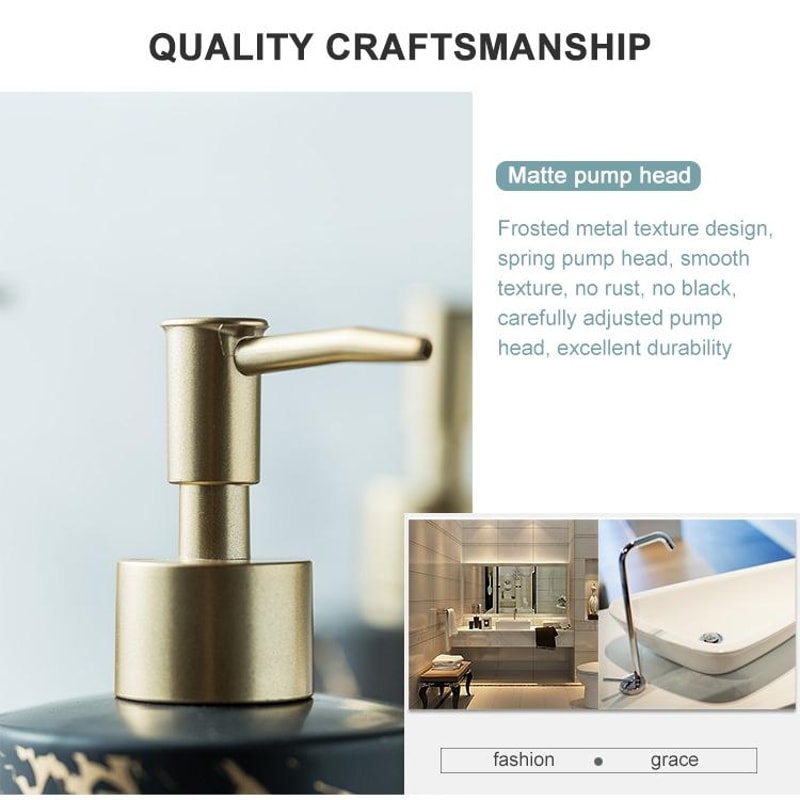 Ceramic Soap Dispenser Refillable Bathroom Shower Gel Bottle 3