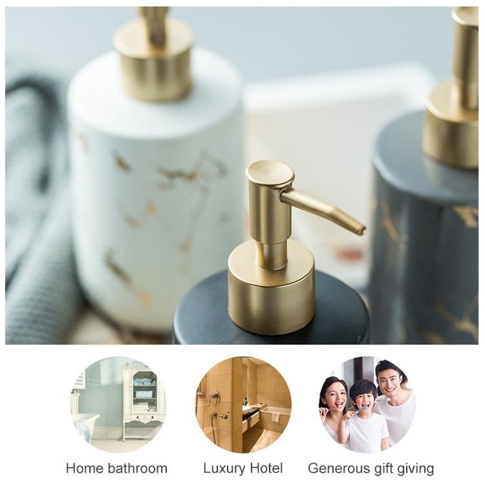 Ceramic Soap Dispenser Refillable Bathroom Shower Gel Bottle 4