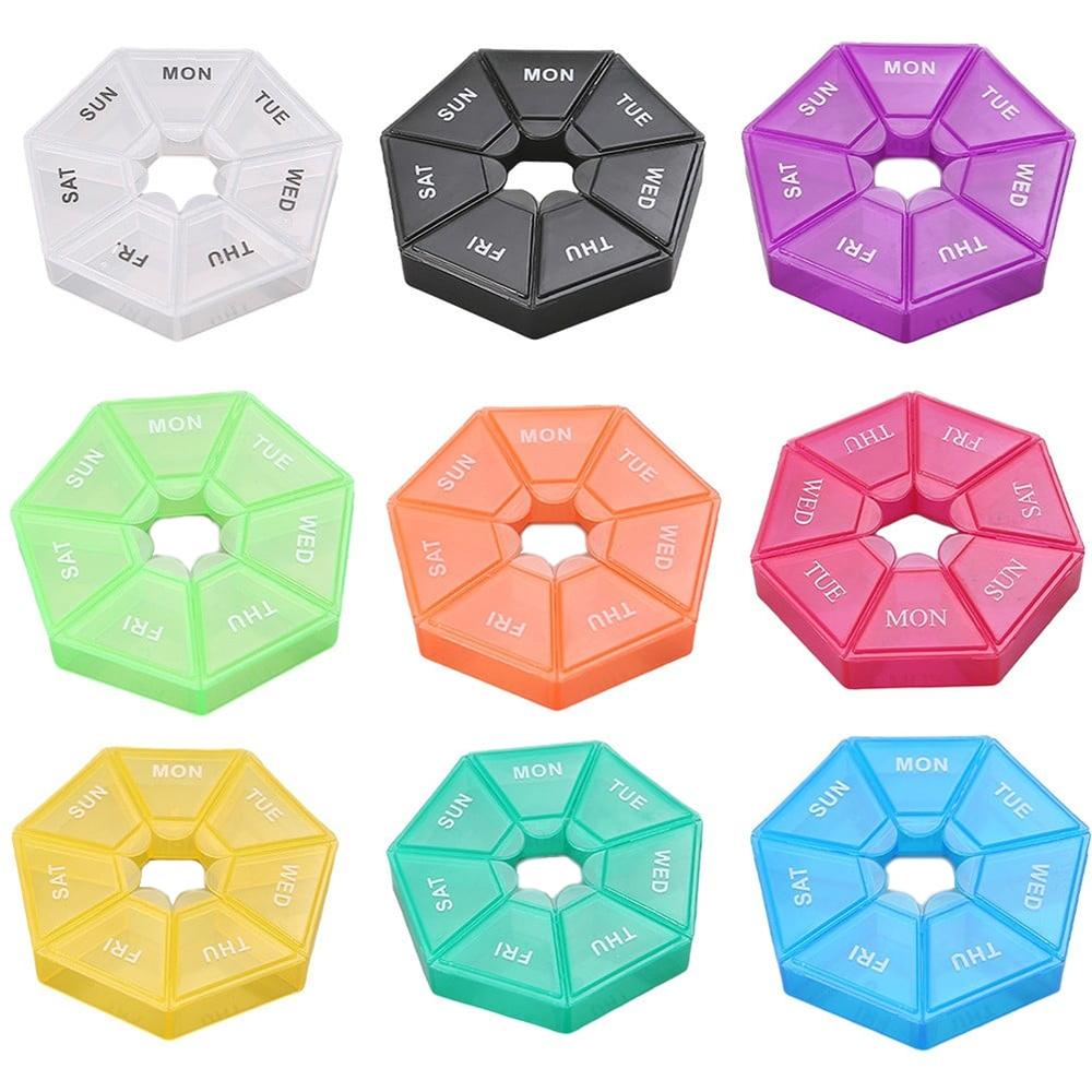 Portable Weekly Pill Organizer 7 Grid Travel Pill Case Moisture Proof Storage Set 3