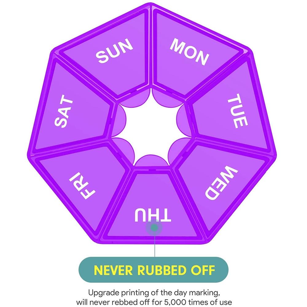 Portable Weekly Pill Organizer 7 Grid Travel Pill Case Moisture Proof Storage Set 6