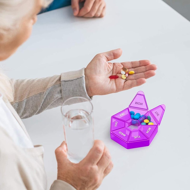 Portable Weekly Pill Organizer 7 Grid Travel Pill Case Moisture Proof Storage Set 1