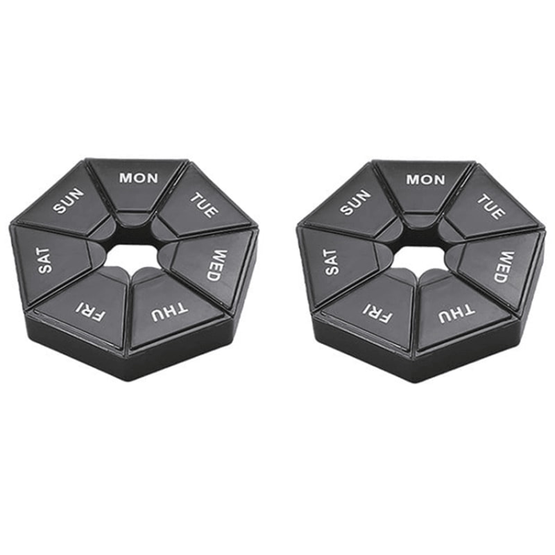 Portable Weekly Pill Organizer 7 Grid Travel Pill Case Moisture Proof Storage Set 10