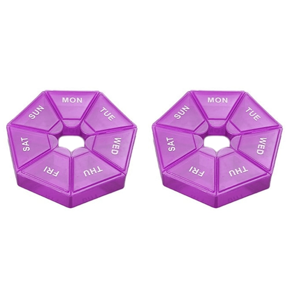 Portable Weekly Pill Organizer 7 Grid Travel Pill Case Moisture Proof Storage Set 11