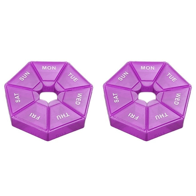 Portable Weekly Pill Organizer 7 Grid Travel Pill Case Moisture Proof Storage Set 11