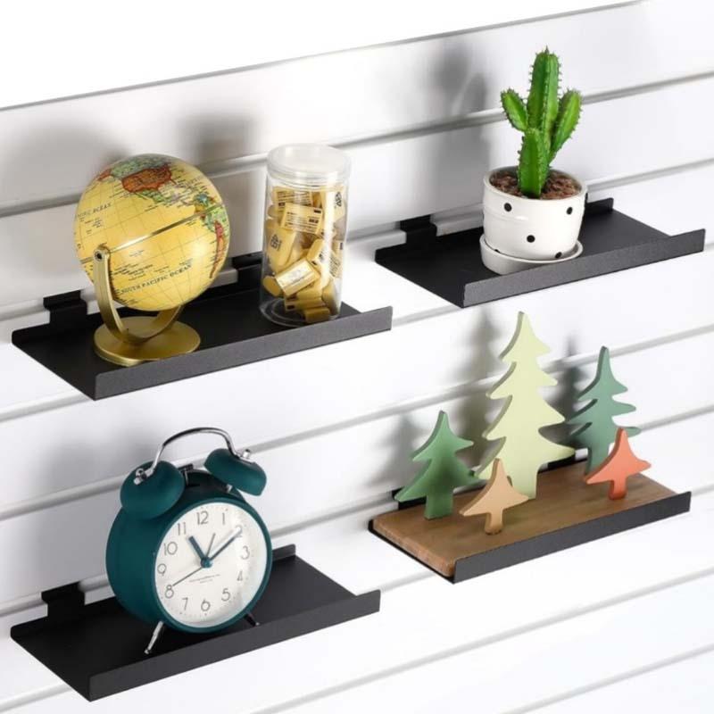 Minimalist Metal Wall Mounted Display Rack Shelf for Decorative Storage & Retail Display