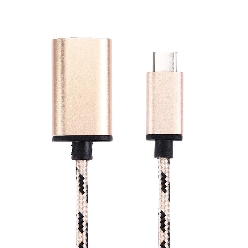 Compact USB C To USB Adapter Cable 15cm Woven Durable Type C Male To USB Female Converter 1