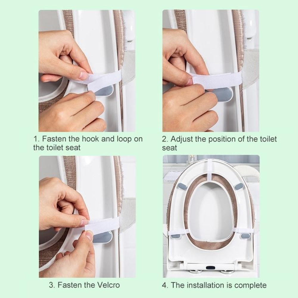 Washable Toilet Seat Cover Warmer Soft Cushion Toilet Lid Mat Bathroom Seat Pad