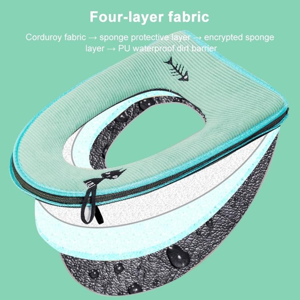 Washable Toilet Seat Cover Warmer Soft Cushion Toilet Lid Mat Bathroom Seat Pad