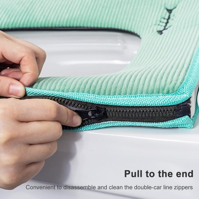 Washable Toilet Seat Cover Warmer Soft Cushion Toilet Lid Mat Bathroom Seat Pad