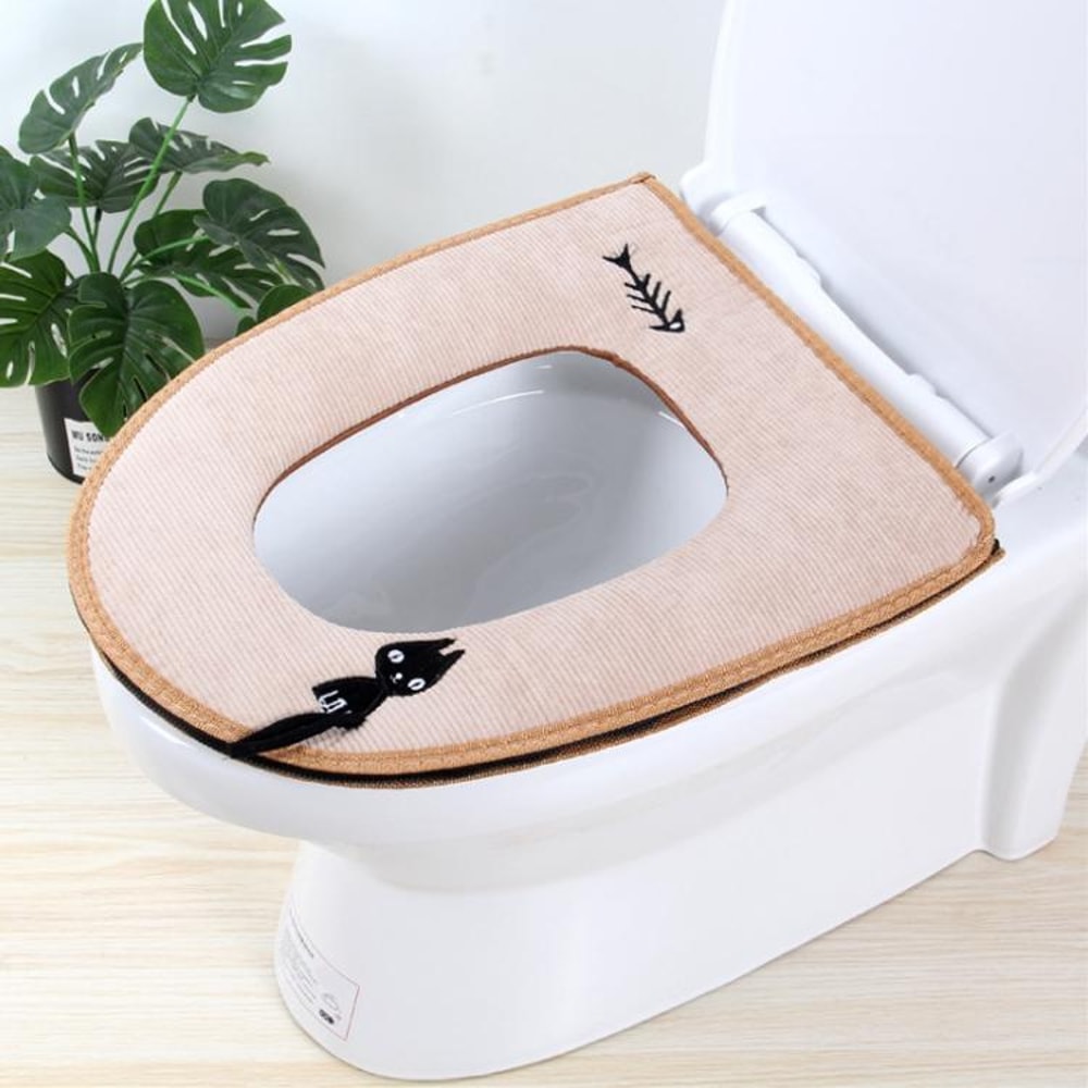 Washable Toilet Seat Cover Warmer Soft Cushion Toilet Lid Mat Bathroom Seat Pad