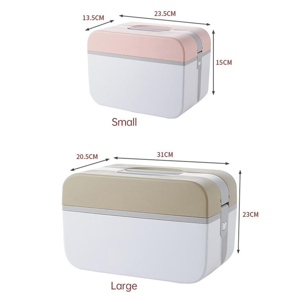 Double Layer Dustproof Medicine Storage Box First Aid Organizer & Emergency Medical Kit Case