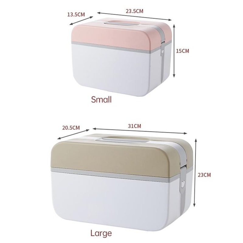 Double Layer Dustproof Medicine Storage Box First Aid Organizer & Emergency Medical Kit Case