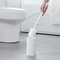 Long Handle Soft Bristle Toilet Brush with Holder Base Bathroom Cleaning Set White