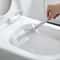 Long Handle Soft Bristle Toilet Brush with Holder Base Bathroom Cleaning Set White
