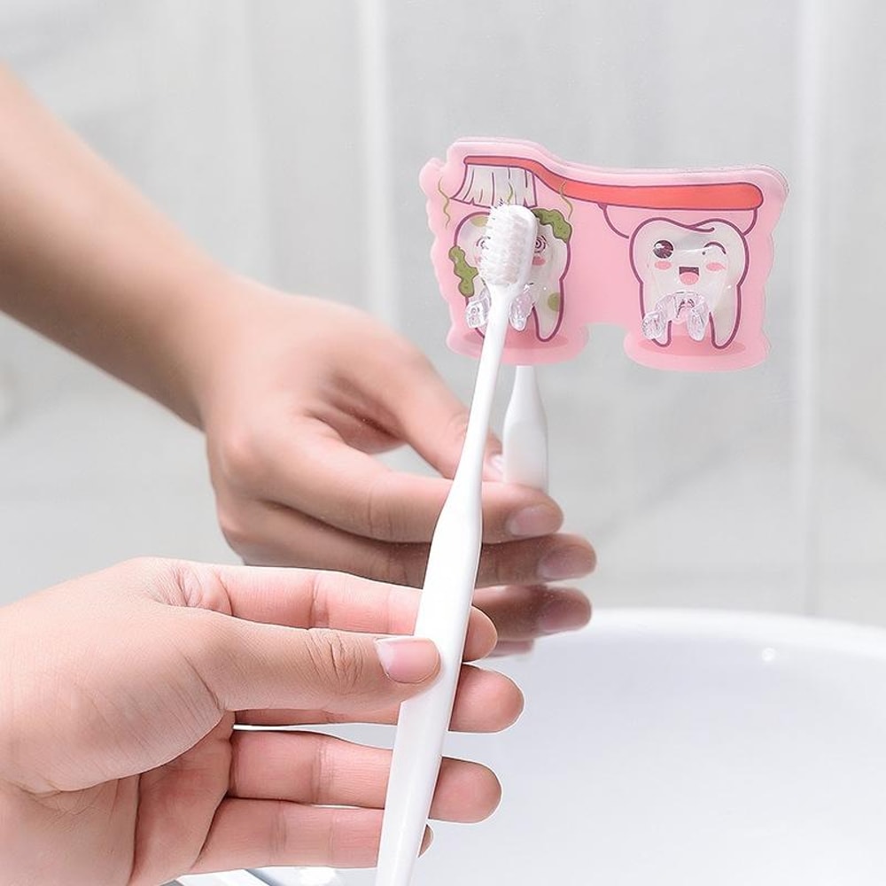 Wall Mounted Toothbrush Holder With Adhesive Hooks 9