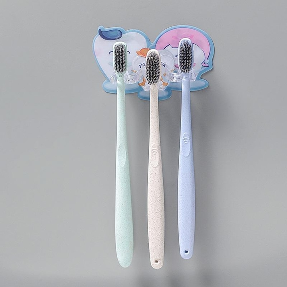 Wall Mounted Toothbrush Holder With Adhesive Hooks 5