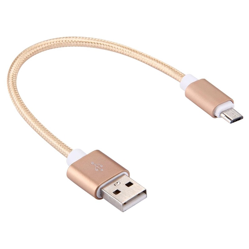 Micro USB Cable Short Braided Charger Cord With Metal Head For Fast Sync And Travel 5