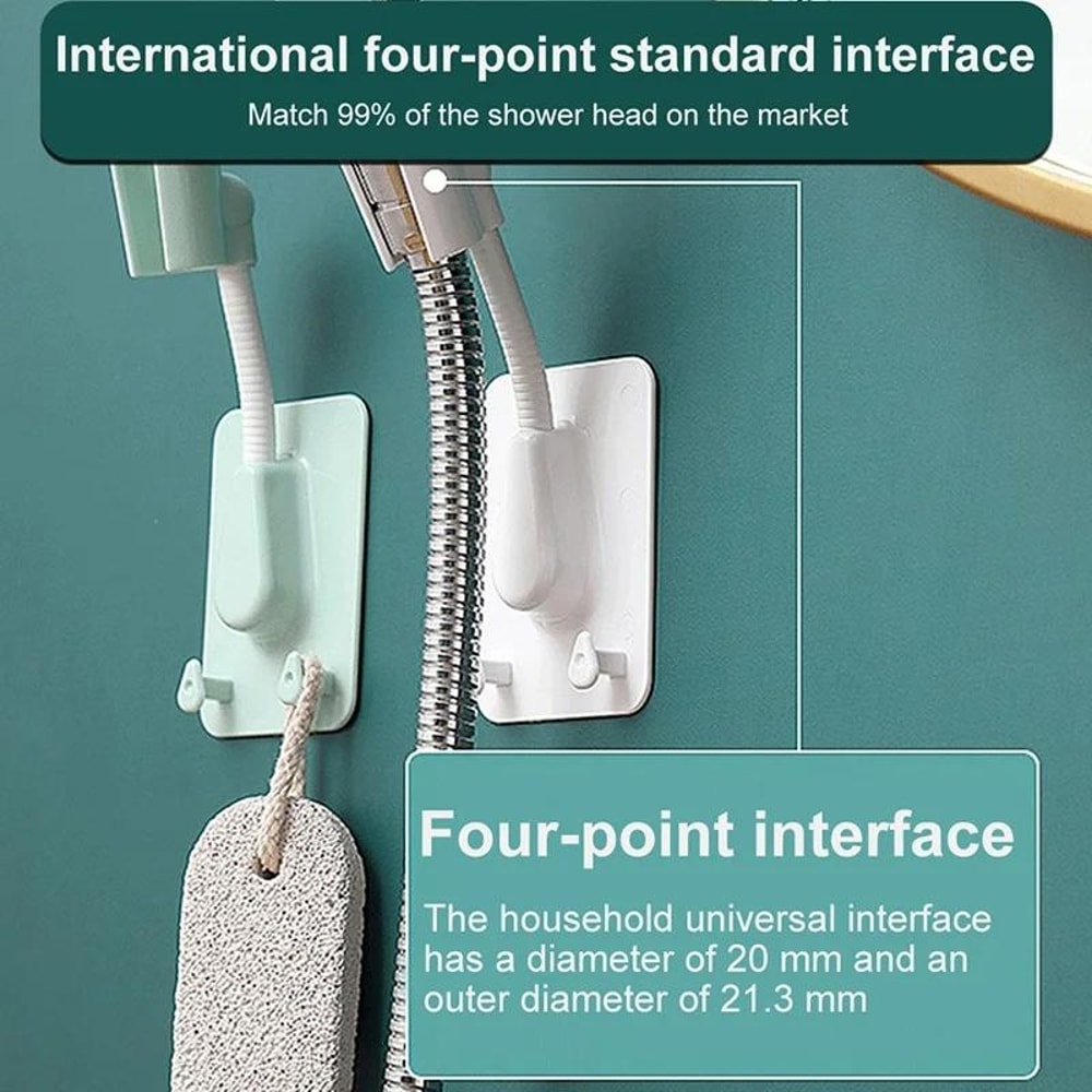 No Drill Adjustable Shower Shelf With Rotating Bathroom Organizer Hook 4