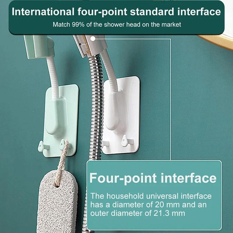 No Drill Adjustable Shower Shelf With Rotating Bathroom Organizer Hook 4