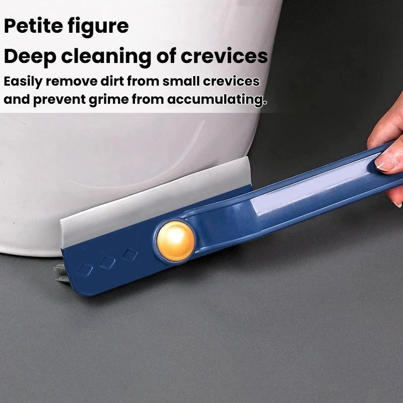 Rotatable Gap Cleaning Brush And Glass Scraper For Bathroom Tile And Window Tracks 5