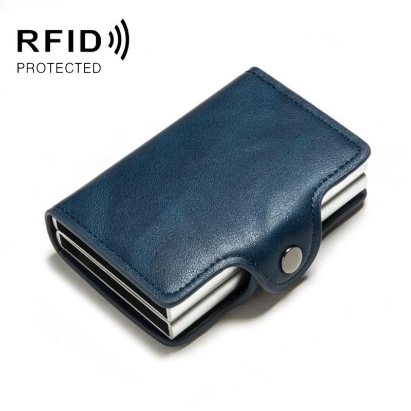 RFID Blocking Aluminum PopUp Card Holder Wallet Slim Metal Card Case 7
