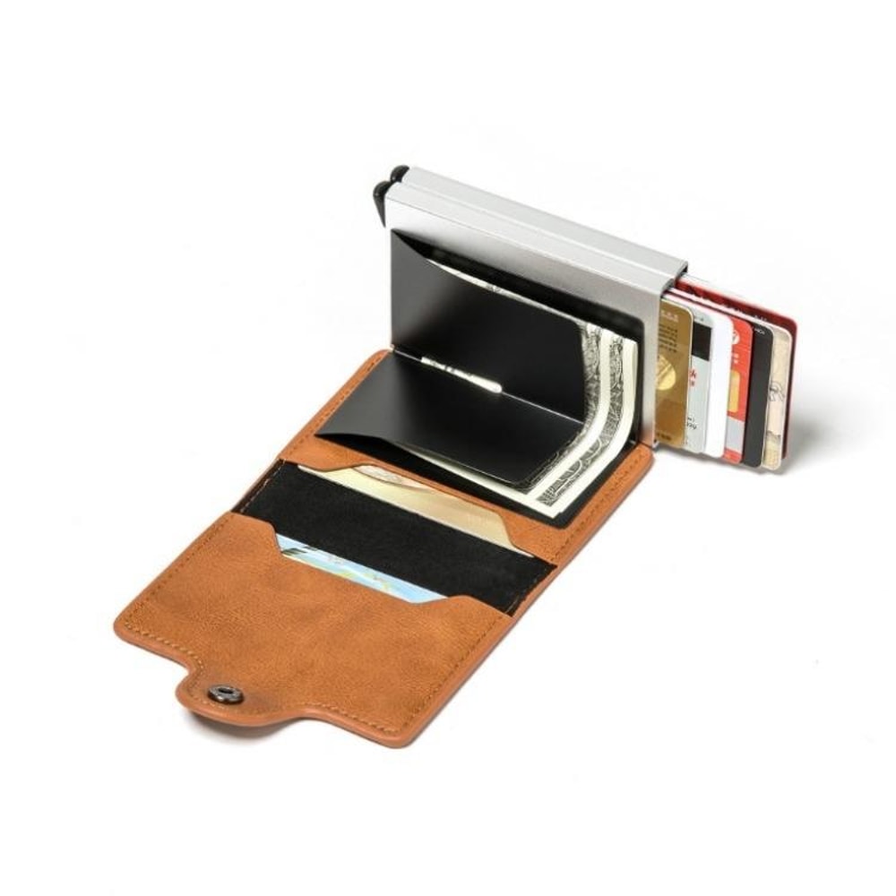 RFID Blocking Aluminum PopUp Card Holder Wallet Slim Metal Card Case 4