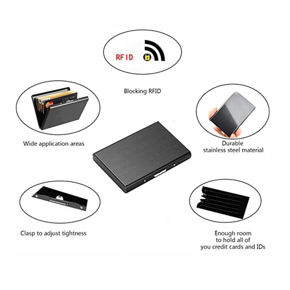 RFID Blocking Aluminum Business Card Holder Slim Multi Card Case Wallet 3